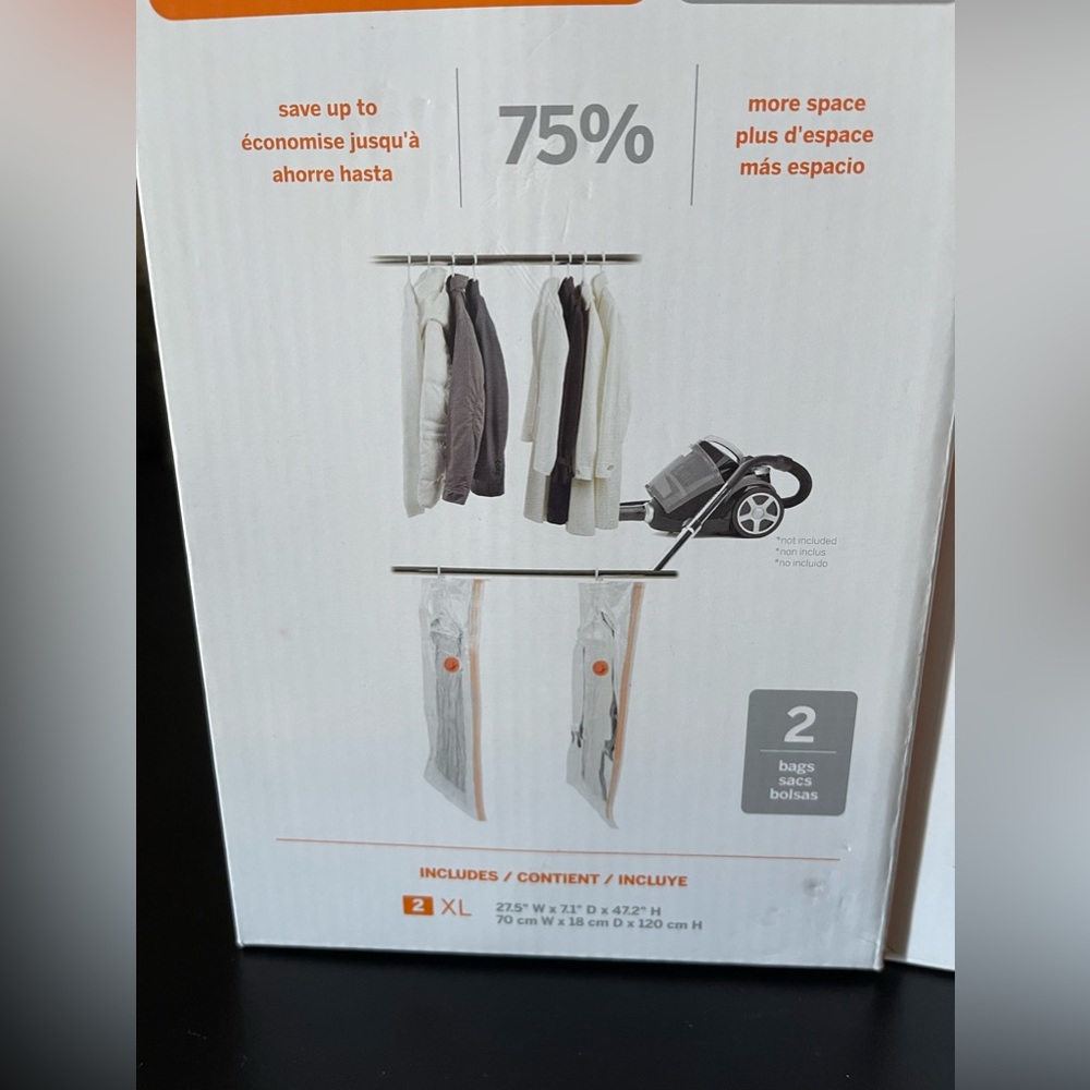 NEW & UNUSED NEAT FREAK! CLOSET VACUUM STORAGE BAGS 2 BOX SETS W/ 4 BAGS TOTAL - Picture 4 of 6
